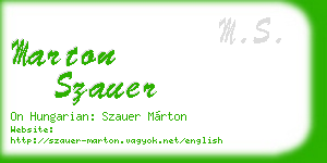 marton szauer business card