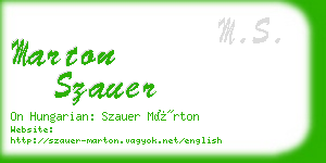 marton szauer business card